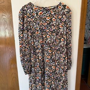 Boden Floral Dress - Black, Orange, White